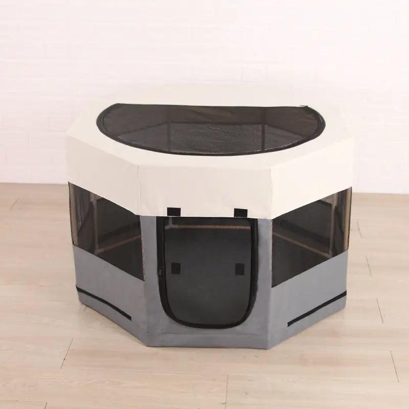 Octagonal Solid Wood Cat Kennel with Waterproof Cloth