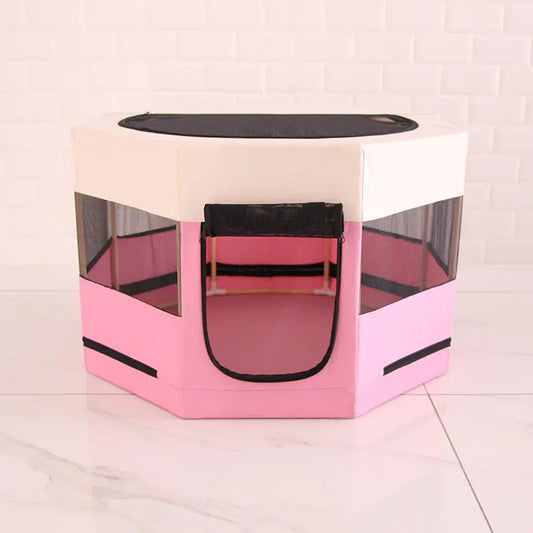 Octagonal Solid Wood Cat Kennel with Waterproof Cloth